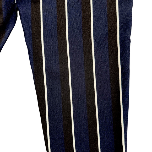 Who What Wear Navy White Black Stripe Vertical Stripes Straight Leg Pants Size 8 - Picture 8 of 8